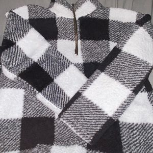 Quarter zip fleece flannel cover up.